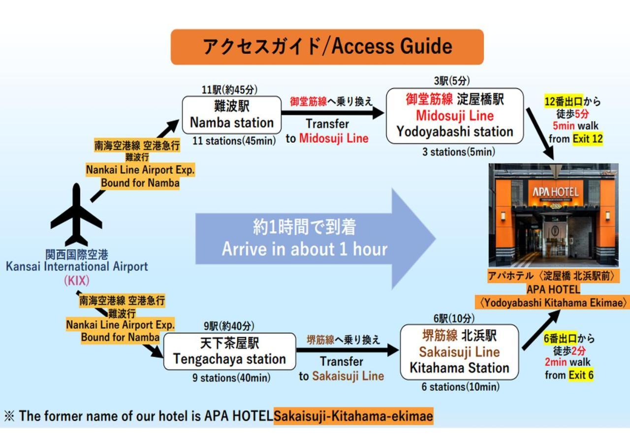 Apa Hotel Yodoyabashi Kitahama Ekimae Osaka Dış mekan fotoğraf